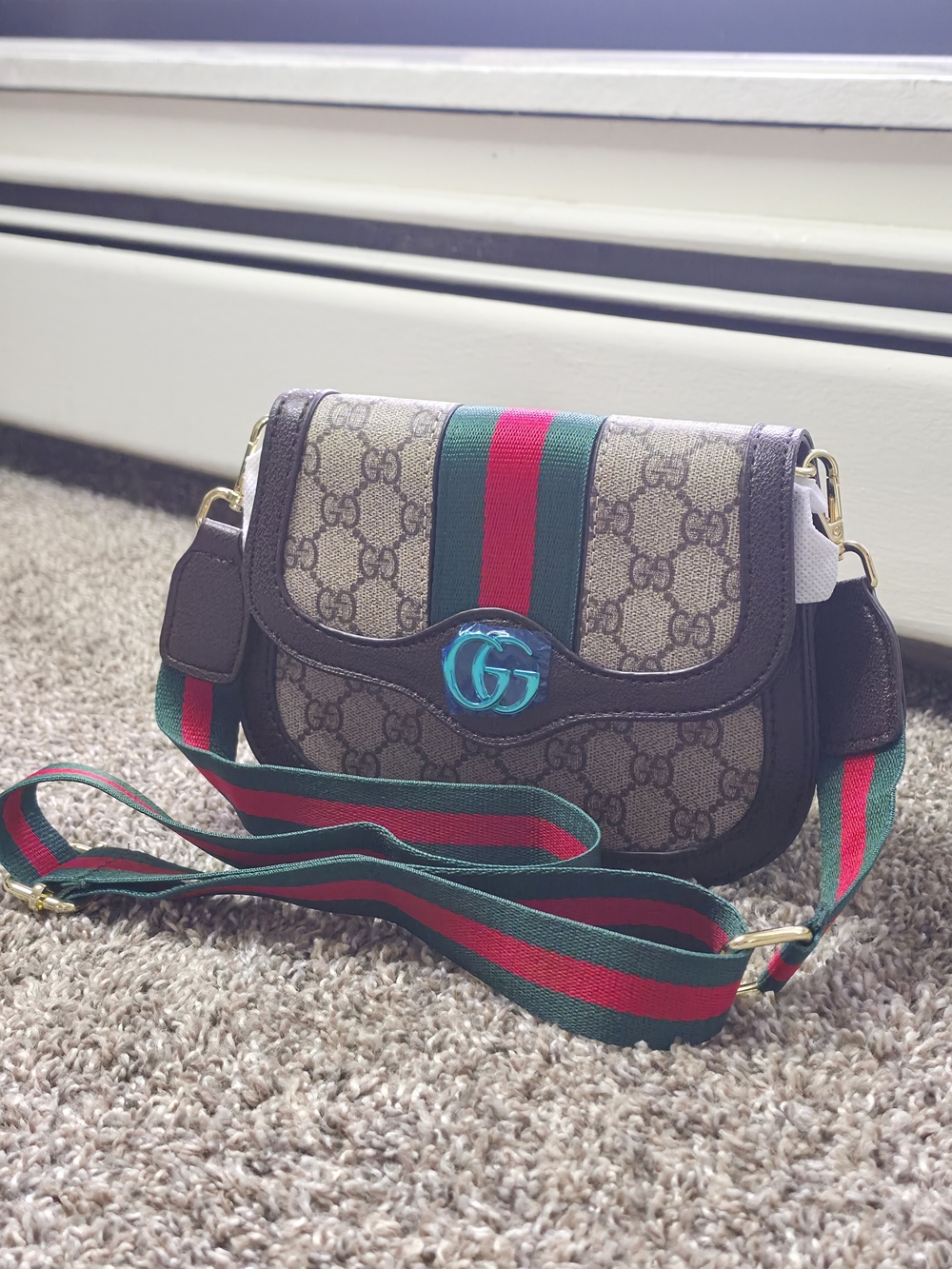Gucci Ophidia Small Shoulder Bag GG Canvas Brown & Green